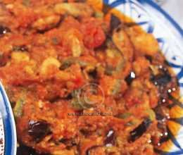 Zaâlouk d’aubergines à la tomate et au poivron